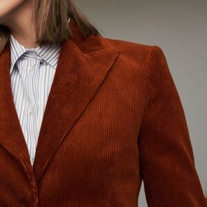 Maje Rust Corduroy Blazer